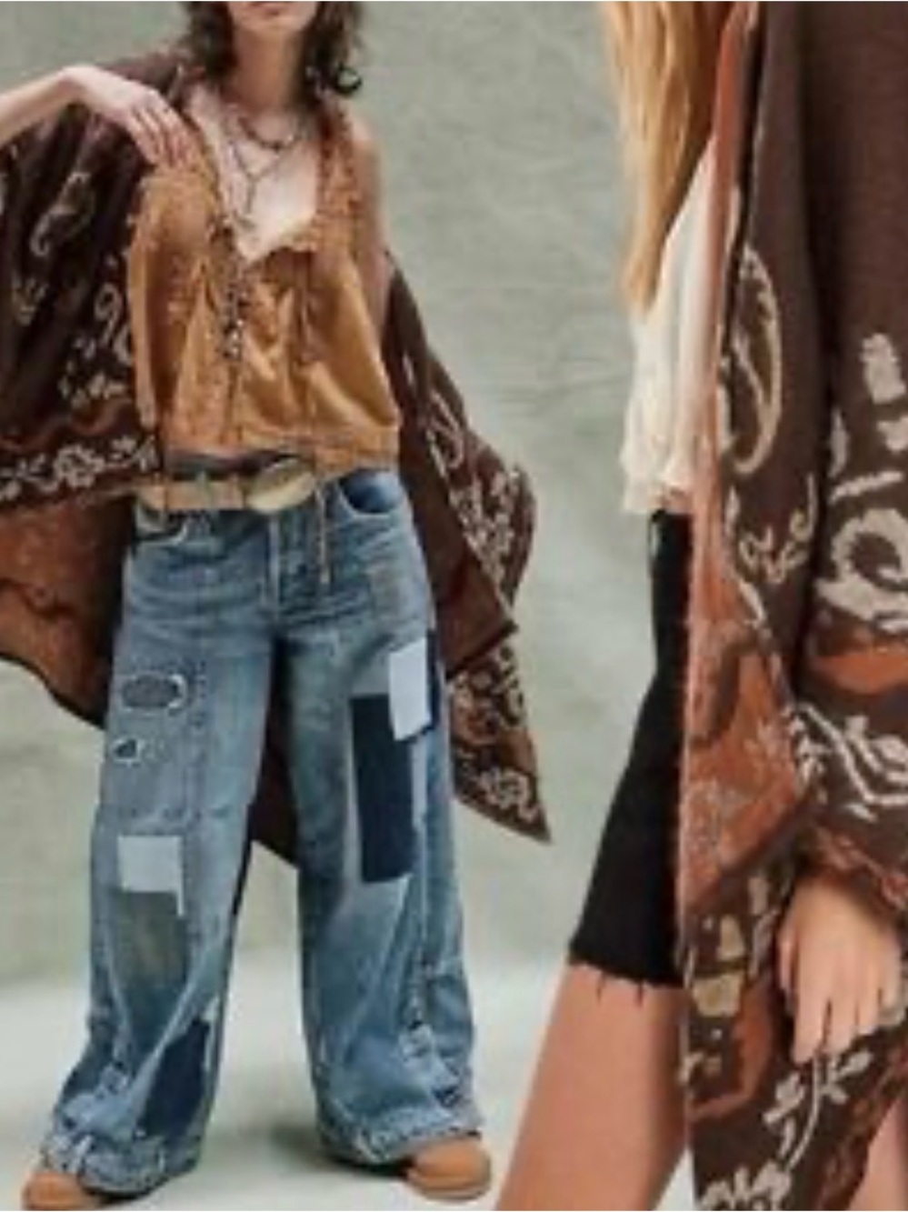Free People Angle Wings open front poncho/cape one size